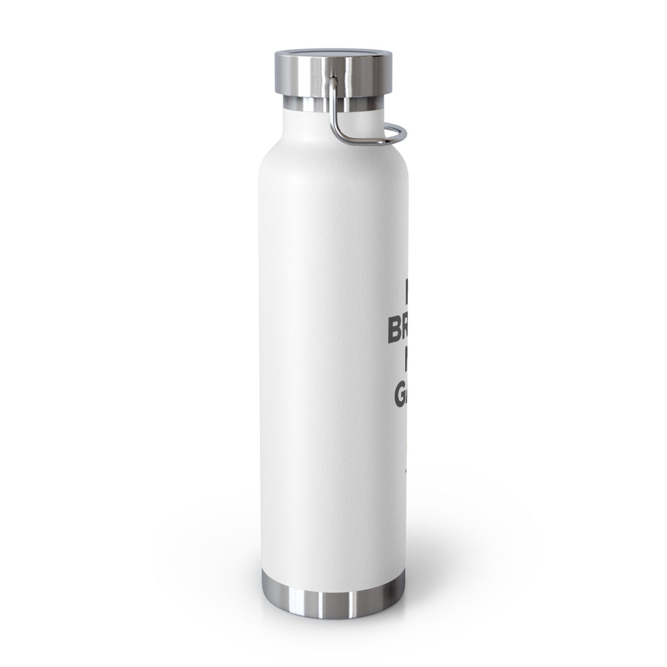 Mental Mojo “No Brain. No Gain.” 22oz Vacuum Insulated Bottle (White)